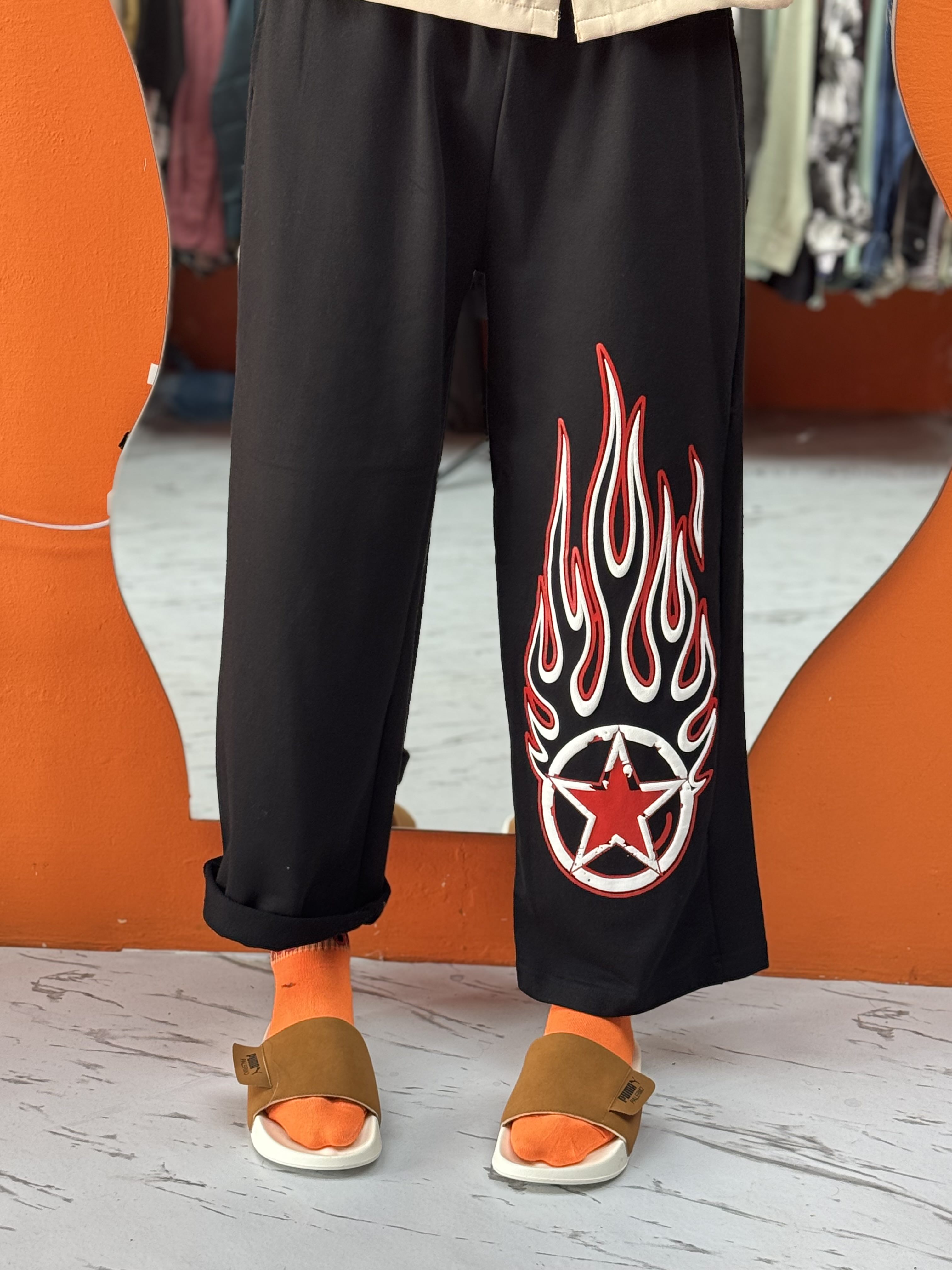 PRINT WIDE - LEG JOGGERS